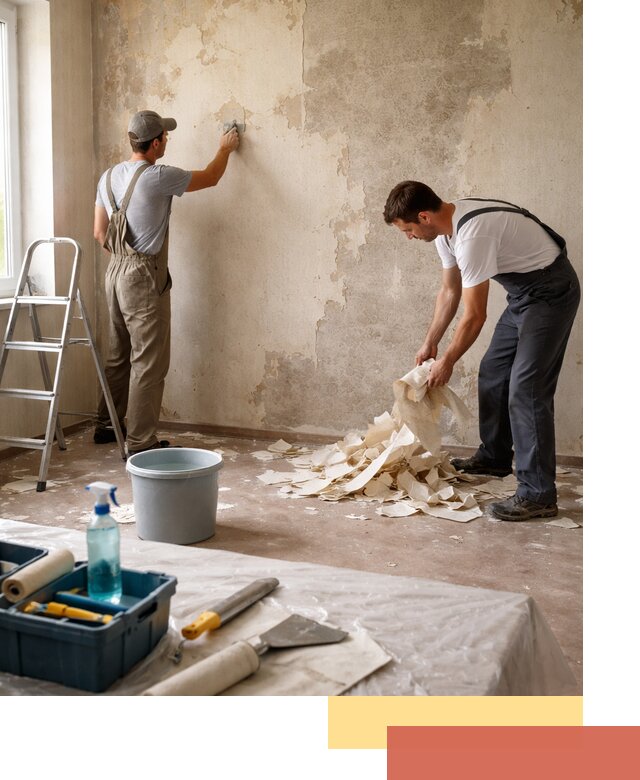 Снятие старых обоев в Сестрорецке быстро и качественно