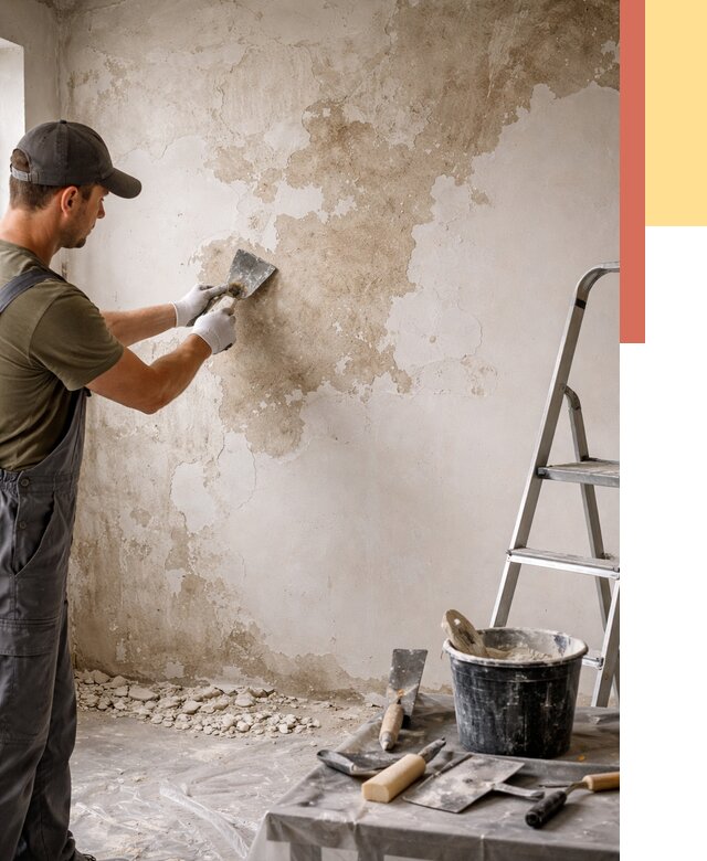 Снятие старой шпаклевки в Сестрорецке от 1896 руб. — быстро и недорого | ОТДЕЛОЧНИК-Сст