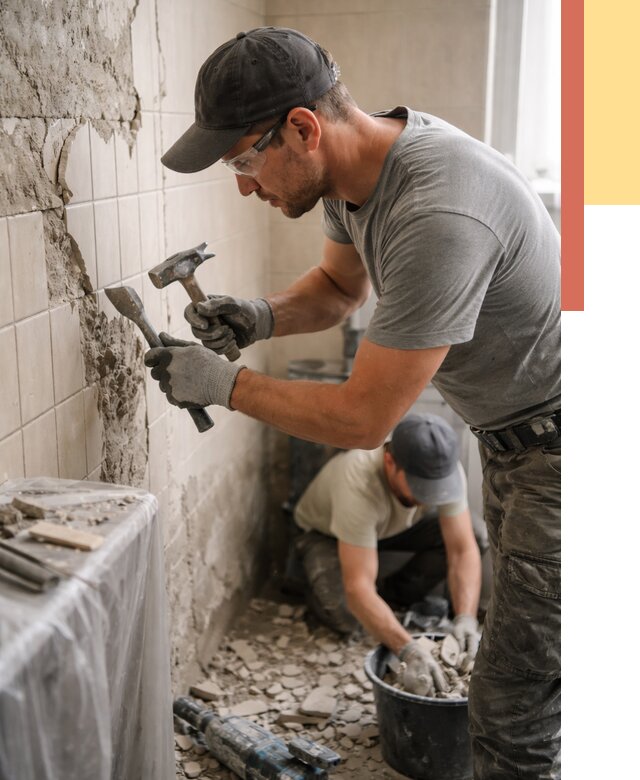 Демонтаж плитки со стен в Сестрорецке от 871 руб. — быстро и недорого | ОТДЕЛОЧНИК-Сст