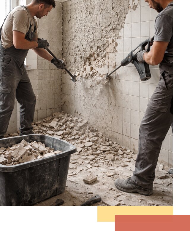 Демонтаж плитки со стен в Сестрорецке быстро и аккуратно