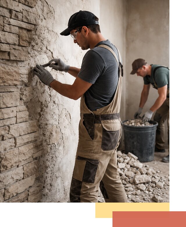 Демонтаж декоративного камня в Сестрорецке профессионально и безопасно