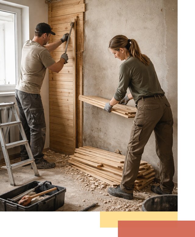 Демонтаж вагонки со стен в Сестрорецке — профессиональный демонтаж