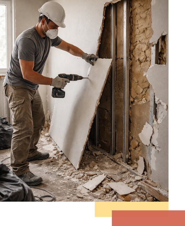 Демонтаж гипсокартона со стен в Сестрорецке качественно и быстро