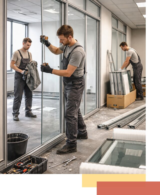 Демонтаж стеклянных перегородок в Сестрорецке быстро и безопасно