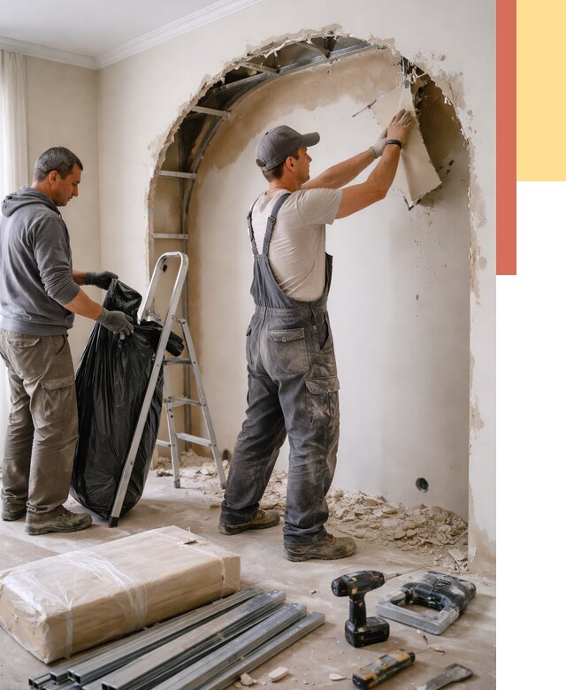 Демонтаж арки из гипсокартона в Сестрорецке от 3587 руб. — услуги под ключ | ОТДЕЛОЧНИК-Сст