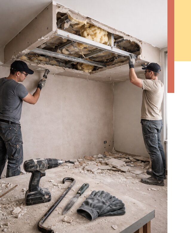 Демонтаж короба из гипсокартона в Сестрорецке от 1558 руб. — быстро и недорого | ОТДЕЛОЧНИК-Сст