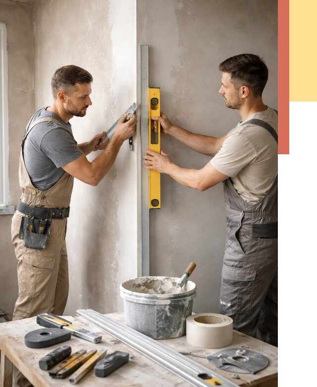 Выведение углов стен в Сестрорецке от 1896 руб. быстро и недорого | ОТДЕЛОЧНИК-Сст