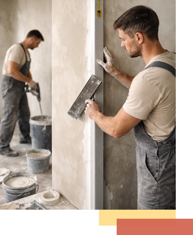 Выведение углов стен в Сестрорецке: монтаж и оштукатуривание