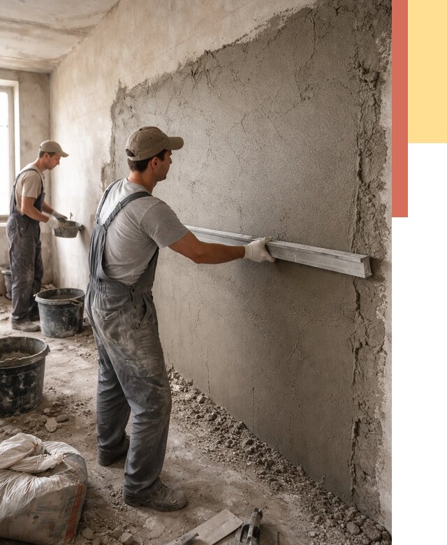 Цементная штукатурка стен в Сестрорецке от 4612 руб/м2 — быстро и недорого | ОТДЕЛОЧНИК-Сст