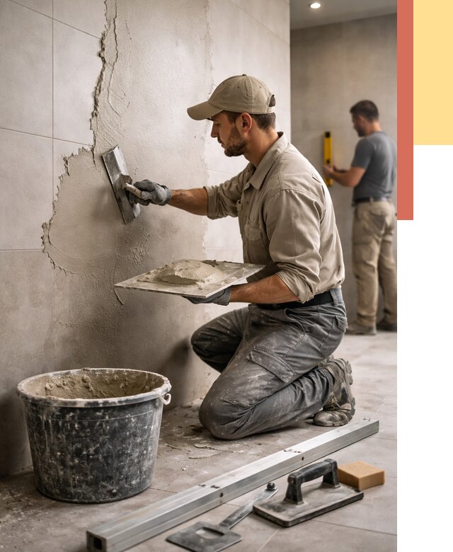 Штукатурка стен в ванной в Сестрорецке от 4612 руб./м² — выравнивание под ключ | ОТДЕЛОЧНИК-Сст