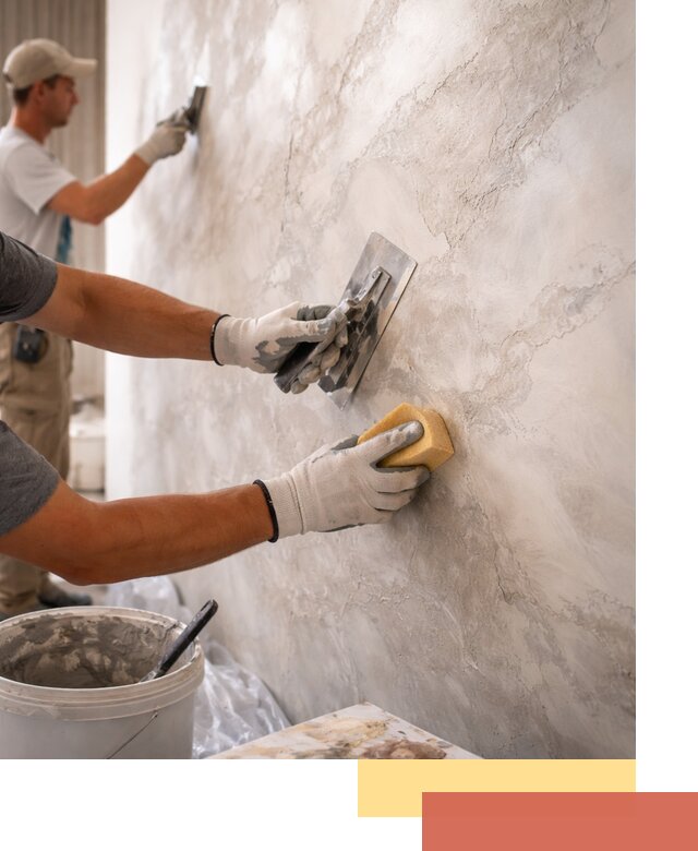 Декоративная штукатурка под мрамор в Сестрорецке для стен и потолков