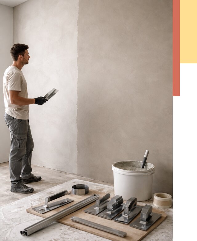 Нанесение микроцемента на стены в Сестрорецке от 3280 руб./м2 под ключ | ОТДЕЛОЧНИК-Сст