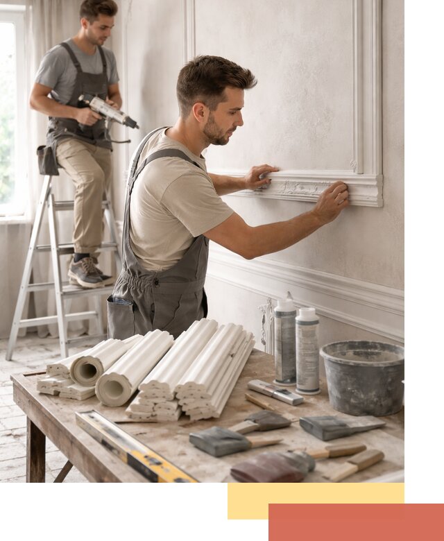 Монтаж лепнины на стены в Сестрорецке профессионально и качественно