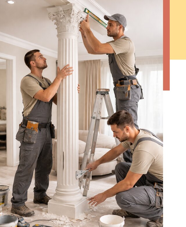 Установка декоративных колонн в Сестрорецке от 12299 руб. под ключ | ОТДЕЛОЧНИК-Сст