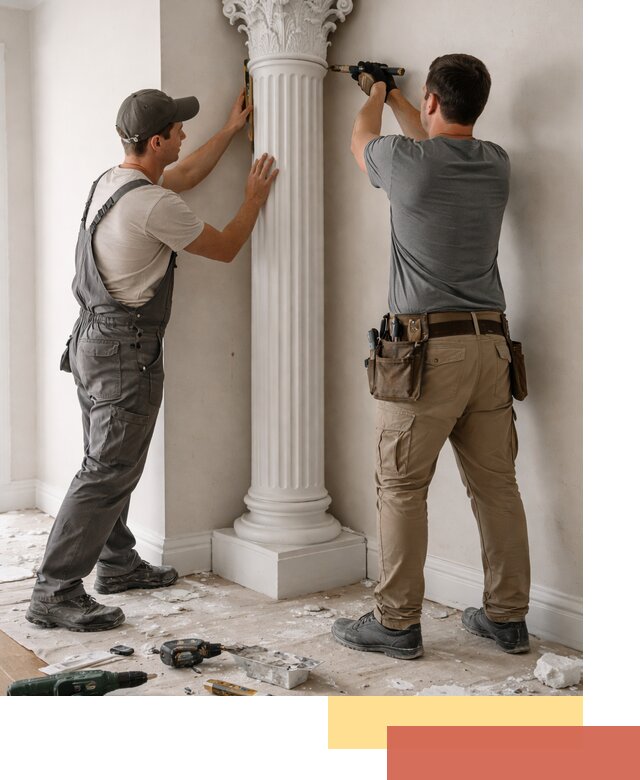 Установка декоративных колонн в Сестрорецке под ключ