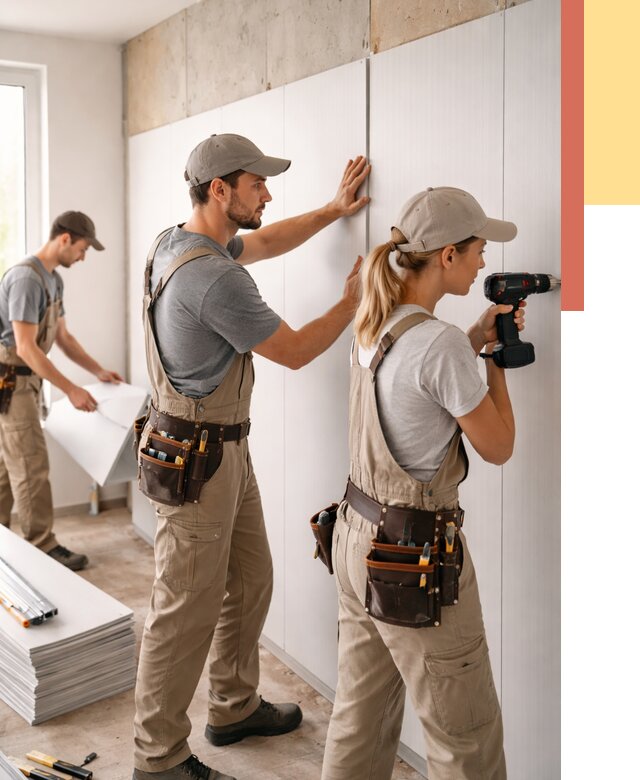 Монтаж ПВХ панелей на стены в Сестрорецке от 461 руб/м2 — быстро и недорого | ОТДЕЛОЧНИК-Сст