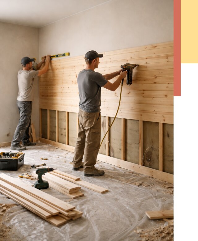 Монтаж деревянной вагонки на стены в Сестрорецке от 7687 руб. | Услуги монтажа вагонки | ОТДЕЛОЧНИК-Сст