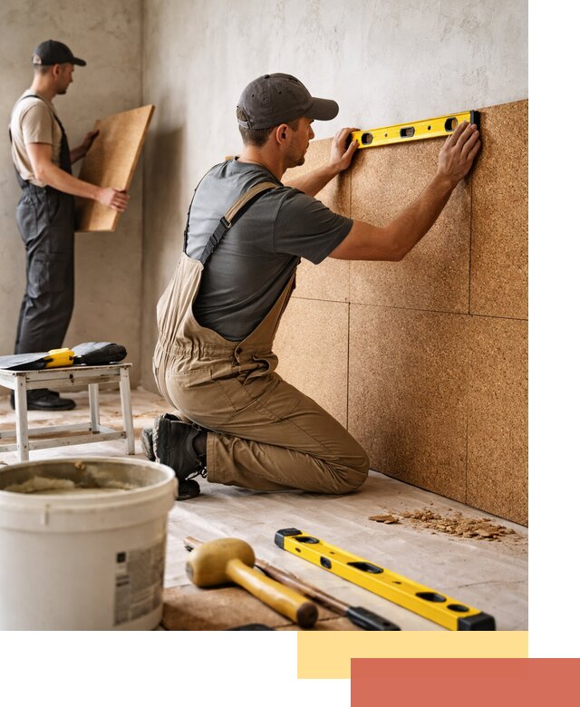 Монтаж пробковых панелей на стены в Сестрорецке быстро и качественно