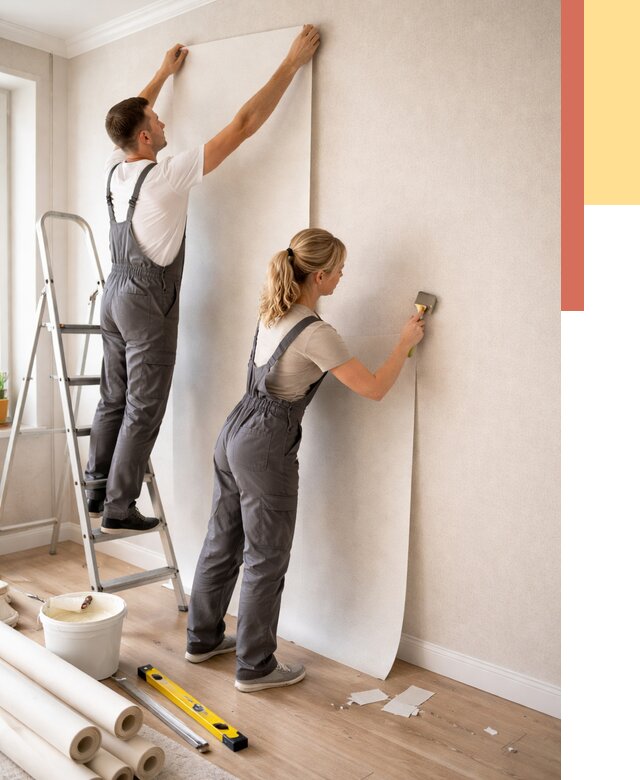 Поклейка флизелиновых обоев в Сестрорецке от 6149 руб. | Быстро и недорого — ОТДЕЛОЧНИК-Сст