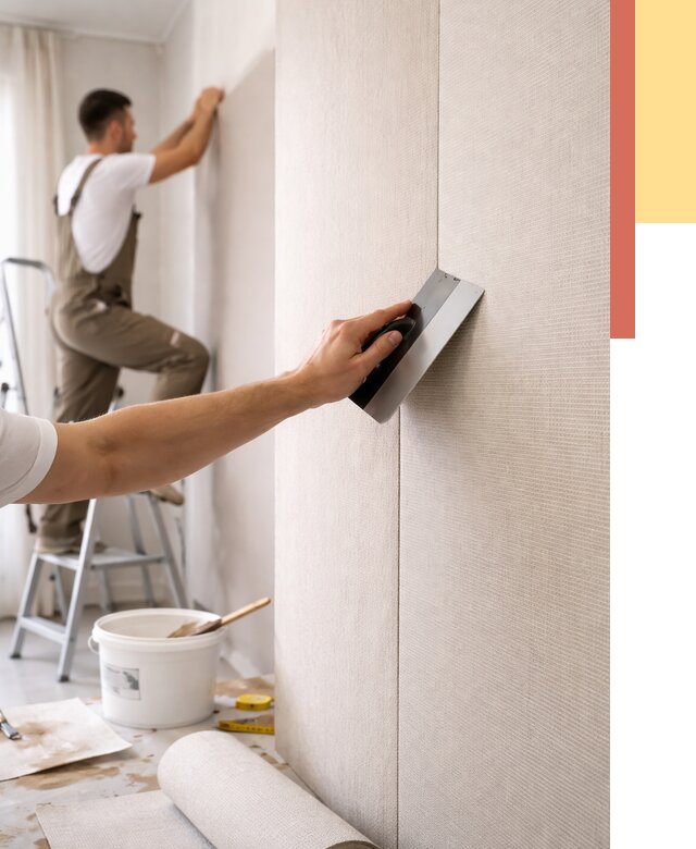 Поклейка текстильных обоев в Сестрорецке от 4612 руб. под ключ | ОТДЕЛОЧНИК-Сст