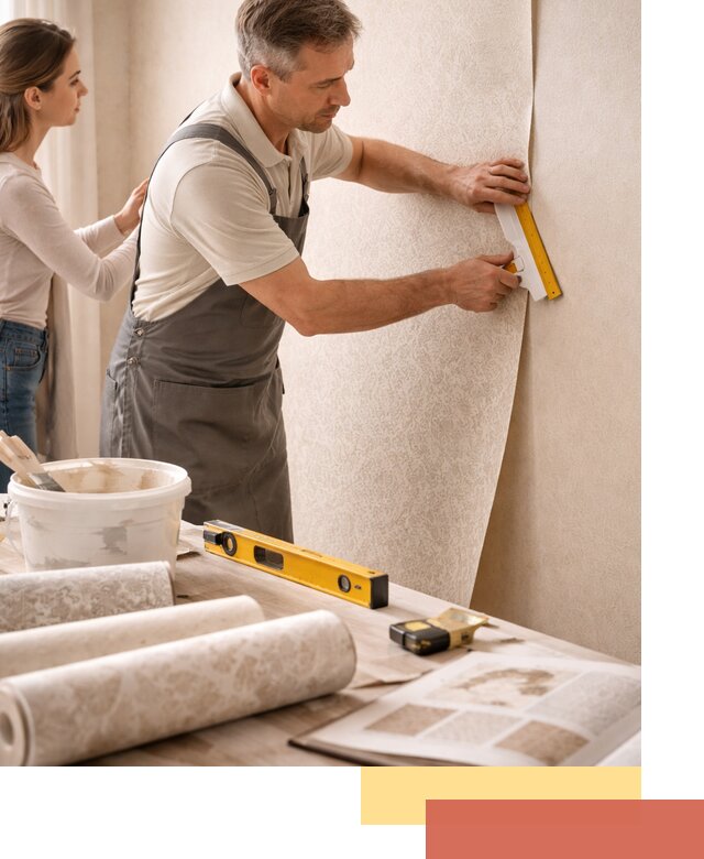 Поклейка обоев с подбором рисунка в Сестрорецке