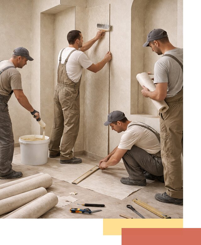 Поклейка обоев на сложные стены и неровные поверхности в Сестрорецке