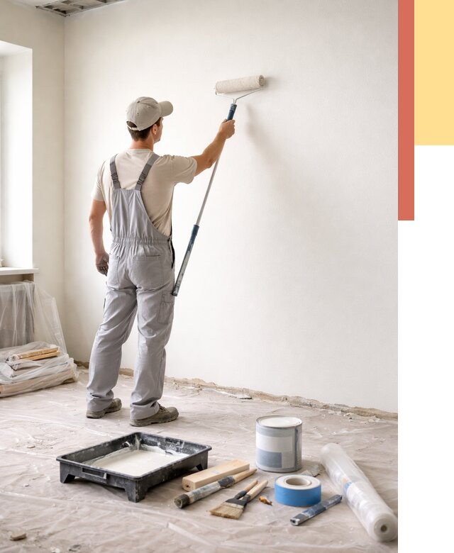 Покраска стен водоэмульсионной краской в Сестрорецке от 461 руб. за м² | ОТДЕЛОЧНИК-Сст