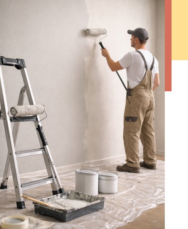 Покраска стен латексной краской в Сестрорецке от 4612 руб. за м2 | ОТДЕЛОЧНИК-Сст