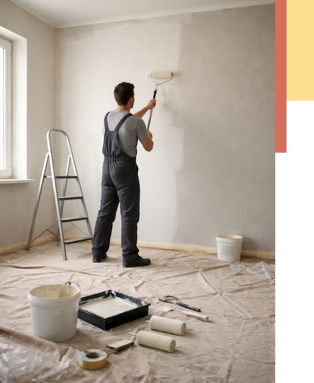 Покраска стен моющейся краской в Сестрорецке от 359 руб./м² — быстро и недорого | ОТДЕЛОЧНИК-Сст