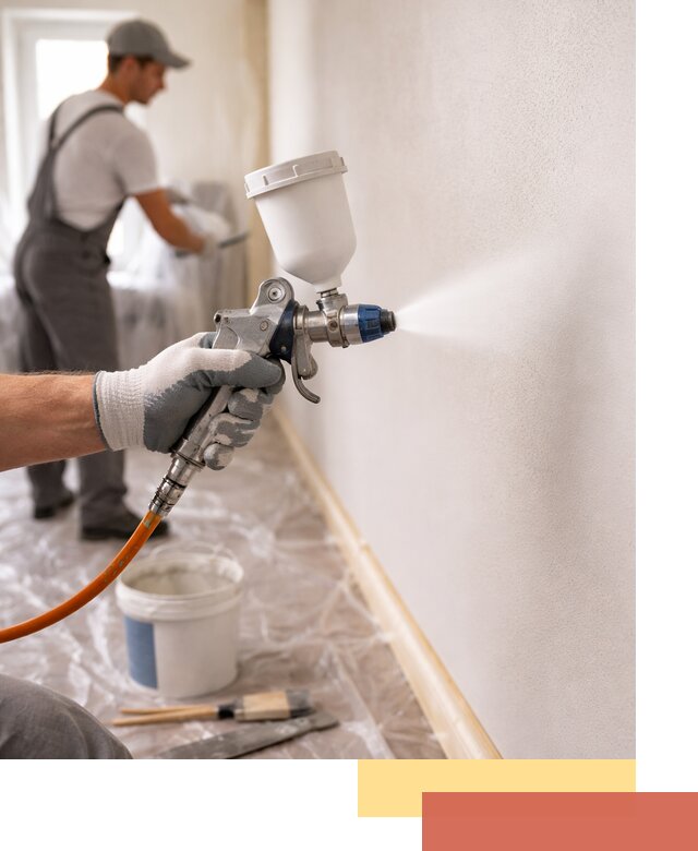 Покраска стен краскопультом в Сестрорецке быстро и качественно