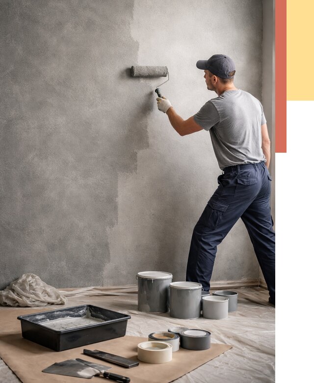 Покраска стен под бетон в Сестрорецке от 666 руб. за м2 — быстро и недорого | ОТДЕЛОЧНИК-Сст