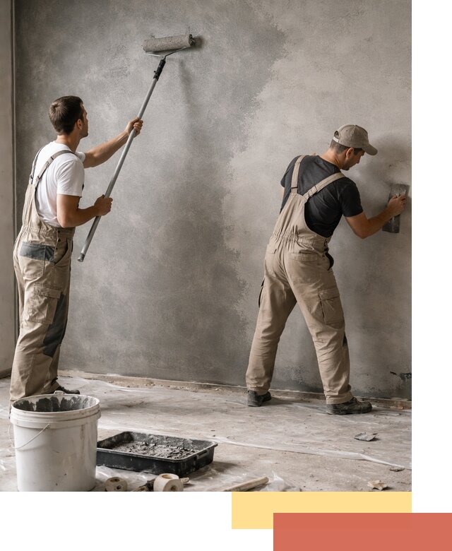 Покраска стен под бетон в Сестрорецке профессионально и недорого