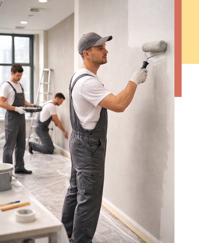 Покраска стен в офисе в Сестрорецке от 8712 руб. — быстро и недорого | ОТДЕЛОЧНИК-Сст