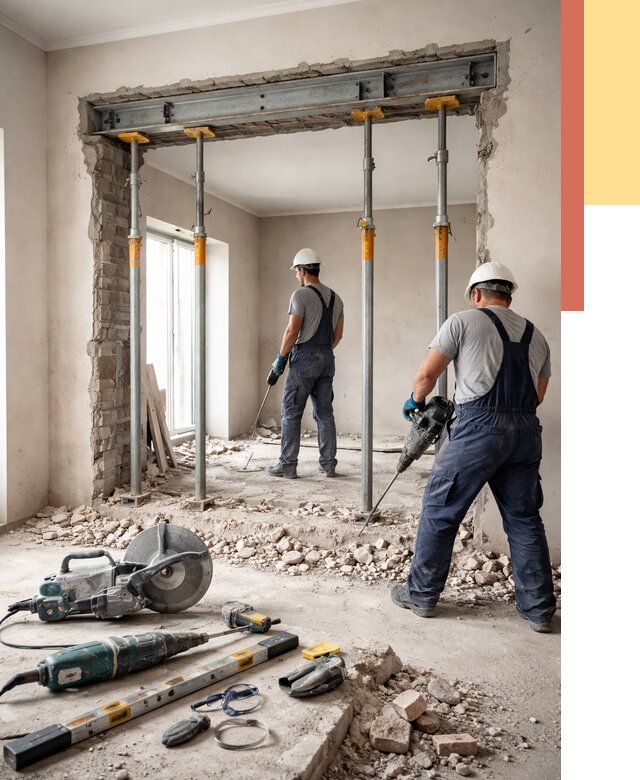 Прорезка проема в стене в Сестрорецке от 4612 руб. — быстро и недорого | ОТДЕЛОЧНИК-Сст