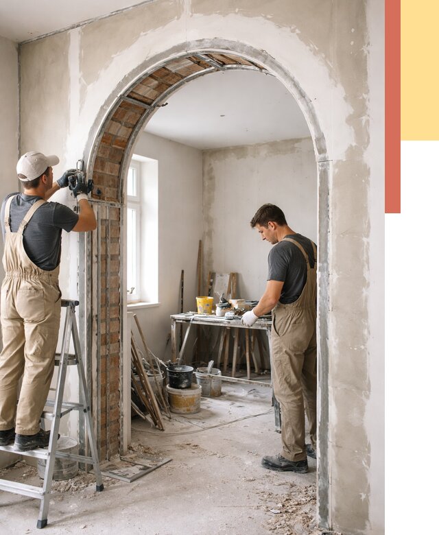 Устройство арочного проема в Сестрорецке от 9737 руб. под ключ — быстро и недорого | ОТДЕЛОЧНИК-Сст