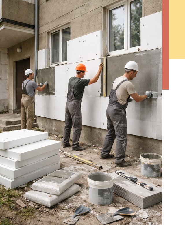 Утепление стен пенопластом в Сестрорецке от 1794 руб. — недорого и под ключ | ОТДЕЛОЧНИК-Сст