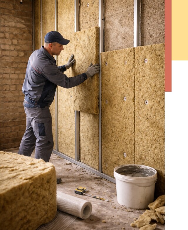 Утепление стен минватой в Сестрорецке от 1384 руб./м2 — недорого и быстро | ОТДЕЛОЧНИК-Сст