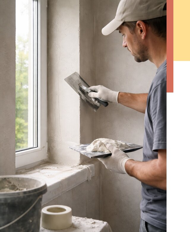 Штукатурка откосов в Сестрорецке от 4612 руб/м² — услуги и выравнивание под ключ | ОТДЕЛОЧНИК-Сст