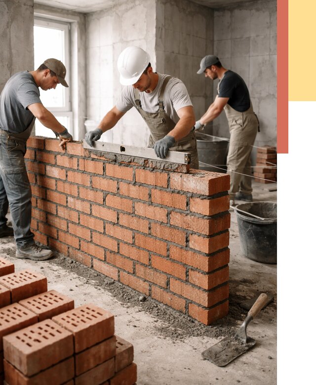 Кладка перегородок из кирпича в Сестрорецке от 3587 руб. за м² | ОТДЕЛОЧНИК-Сст