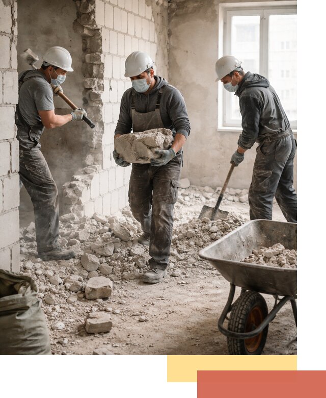 Демонтаж блочных перегородок в Сестрорецке быстро и аккуратно