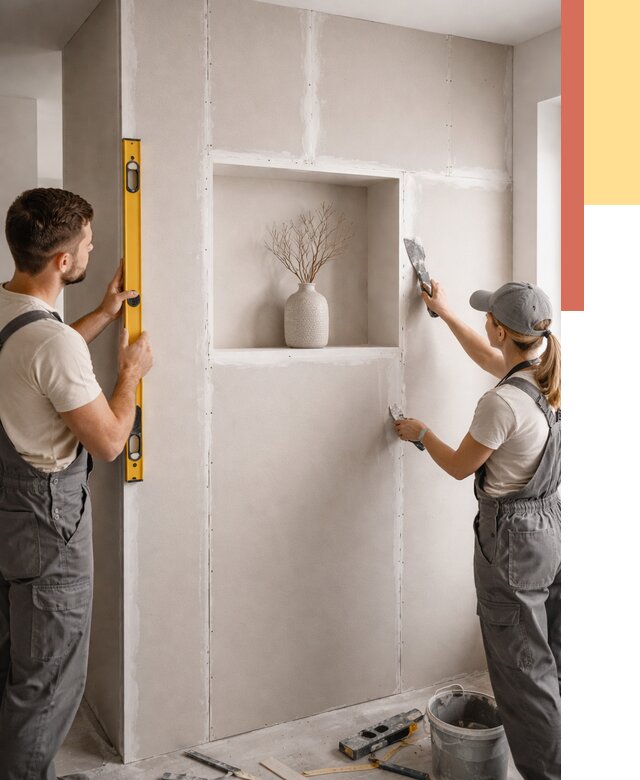 Перегородка из гипсокартона с нишей в Сестрорецке от 3331 руб. под ключ | ОТДЕЛОЧНИК-Сст