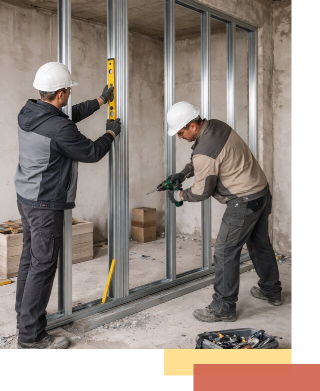 Монтаж каркаса перегородки из профиля в Сестрорецке