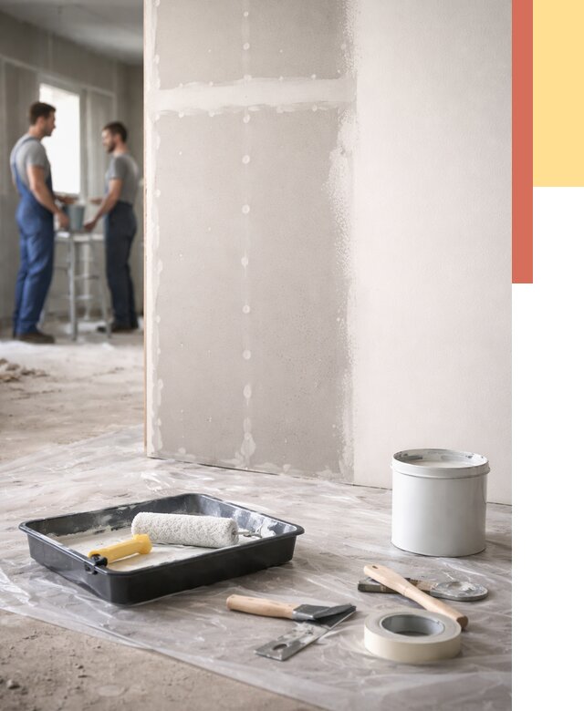 Покраска перегородок из гипсокартона в Сестрорецке от 4612 руб. под ключ | ОТДЕЛОЧНИК-Сст