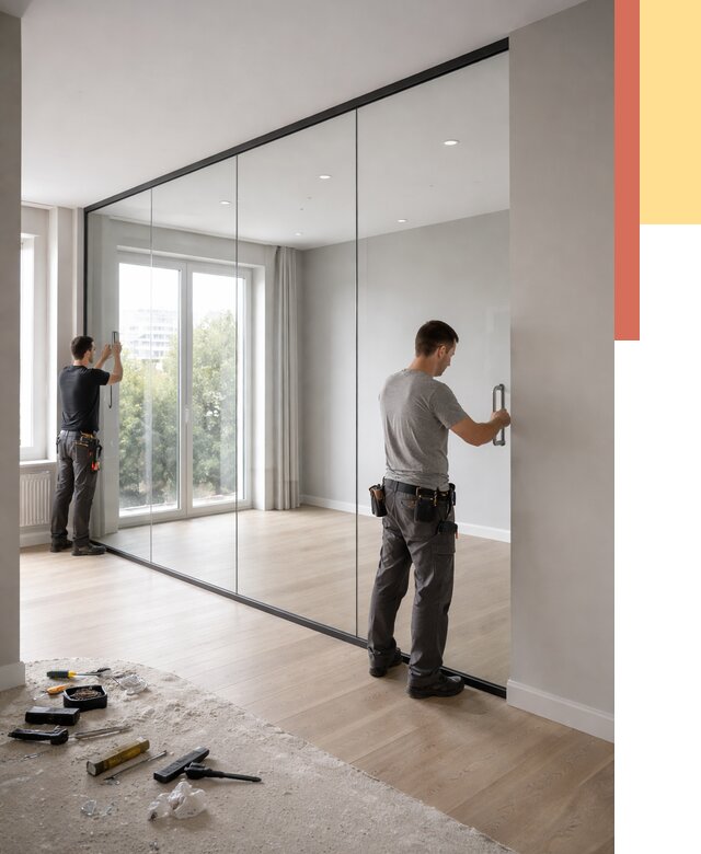 Изготовление стеклянных перегородок в Сестрорецке от 12658 руб. под ключ | ОТДЕЛОЧНИК-Сст