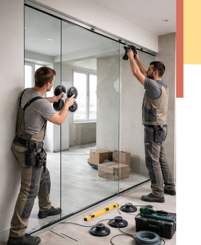 Монтаж стеклянных перегородок в Сестрорецке от 6662 руб. | ОТДЕЛОЧНИК-Сст