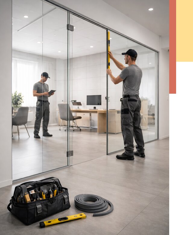 Цельностеклянные перегородки под ключ в Сестрорецке от 9737 руб. — монтаж и цены | ОТДЕЛОЧНИК-Сст