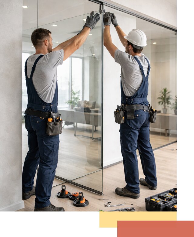 Безрамные стеклянные перегородки под ключ в Сестрорецке