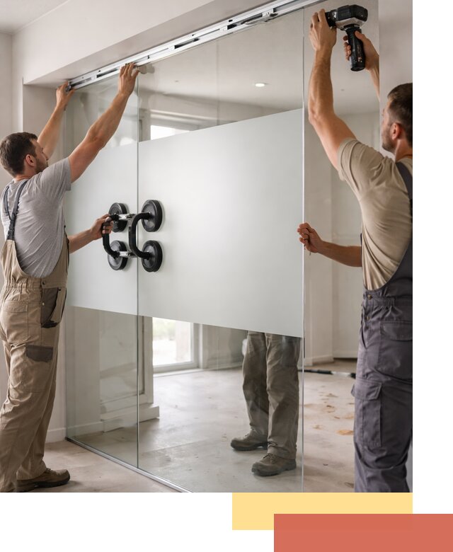 Матовые стеклянные перегородки под ключ в Сестрорецке