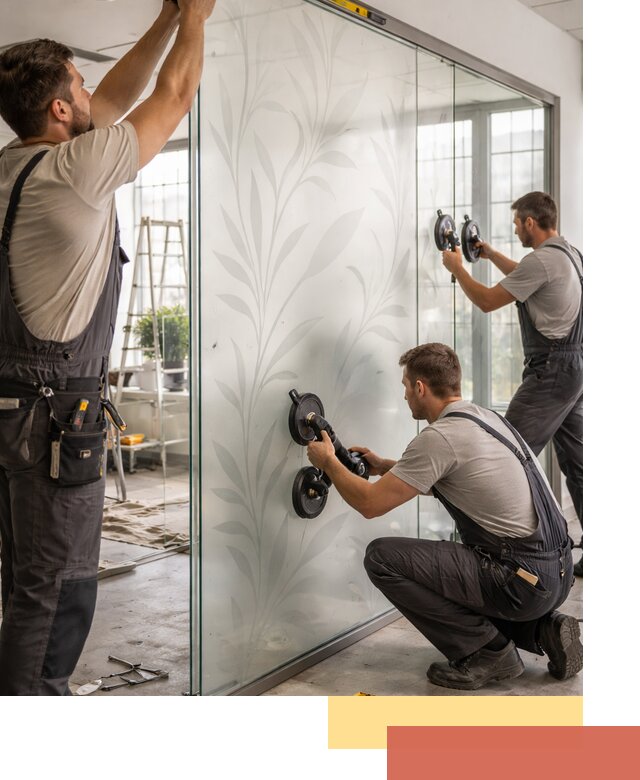 Стеклянные перегородки с рисунком на заказ в Сестрорецке