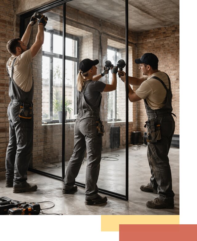 Стеклянные перегородки лофт — изготовление и монтаж в Сестрорецке